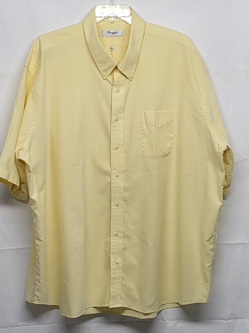 Forsyth Mens Shirt 4XL Button Down Short Sleeve Twill Preppy CLW003